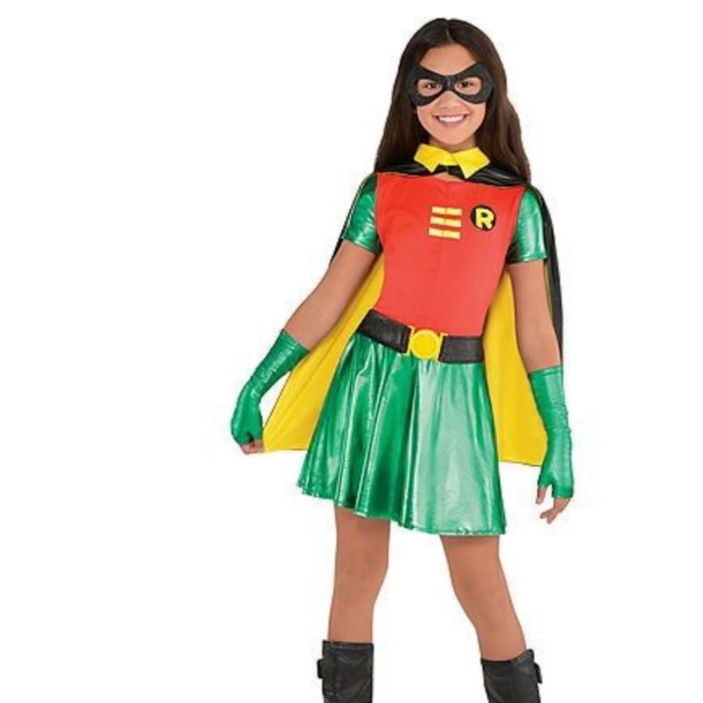 Kids Superhero Costume - Red and Green Robin